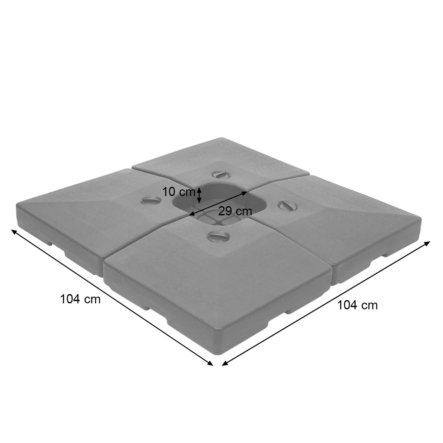 MCW Sonnenschirmständer F79, befüllbarer Schirmständer aus 4 Modulen, 104x104 cm.