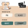CREATE! by OBI Wandfarbe Cleo Pfirsichorange, matte Innenfarbe mit Farbbeispielen.