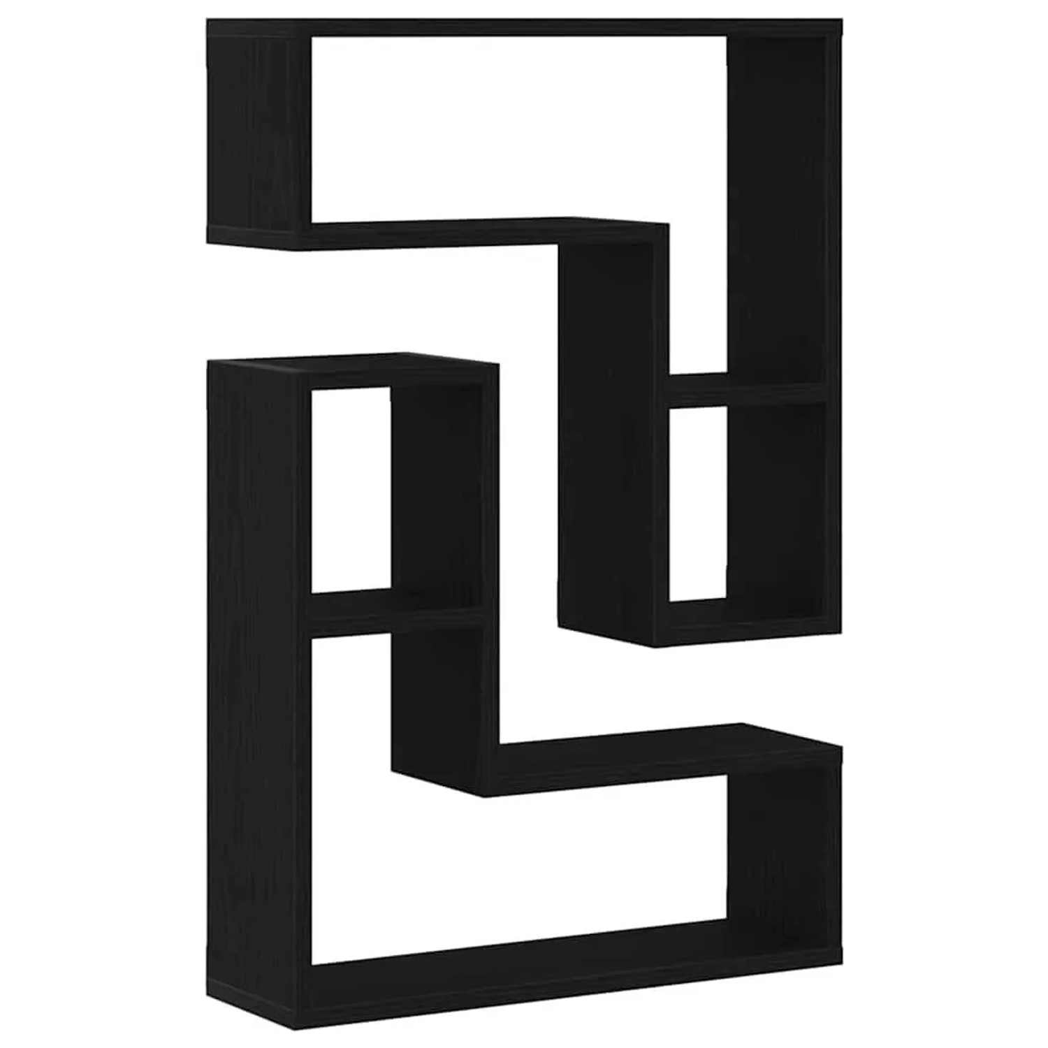 vidaXL Wandregal mit Regal 2 Stk Schwarz Eichen-Optik 50 x 15 x 85 cm 862651