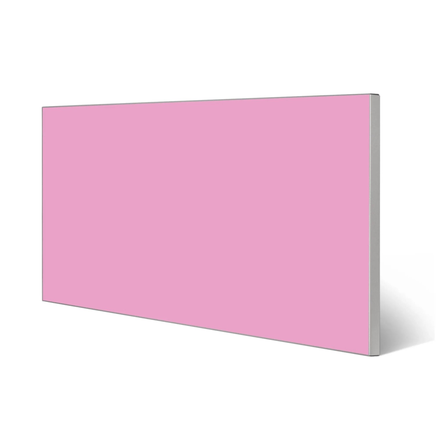 Silberne Magnettafel 78x37cm mit Rosen-Motiv als Wanddekoration.