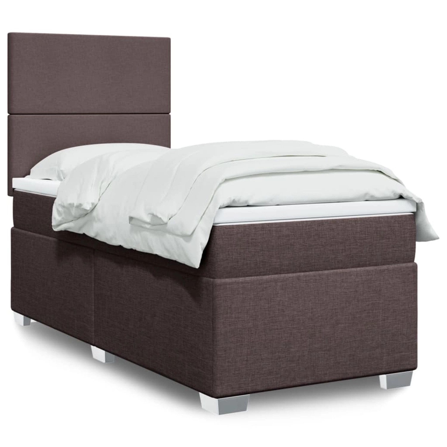 vidaXL Boxspringbett mit Matratze Dunkelbraun 100x200 cm Stoff 3292695 günstig online kaufen
