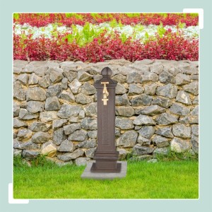 Relaxdays Standbrunnen Aluminiumguss Stahl Braun 47 cm x 14 cm x 18,5 cm 3 kg