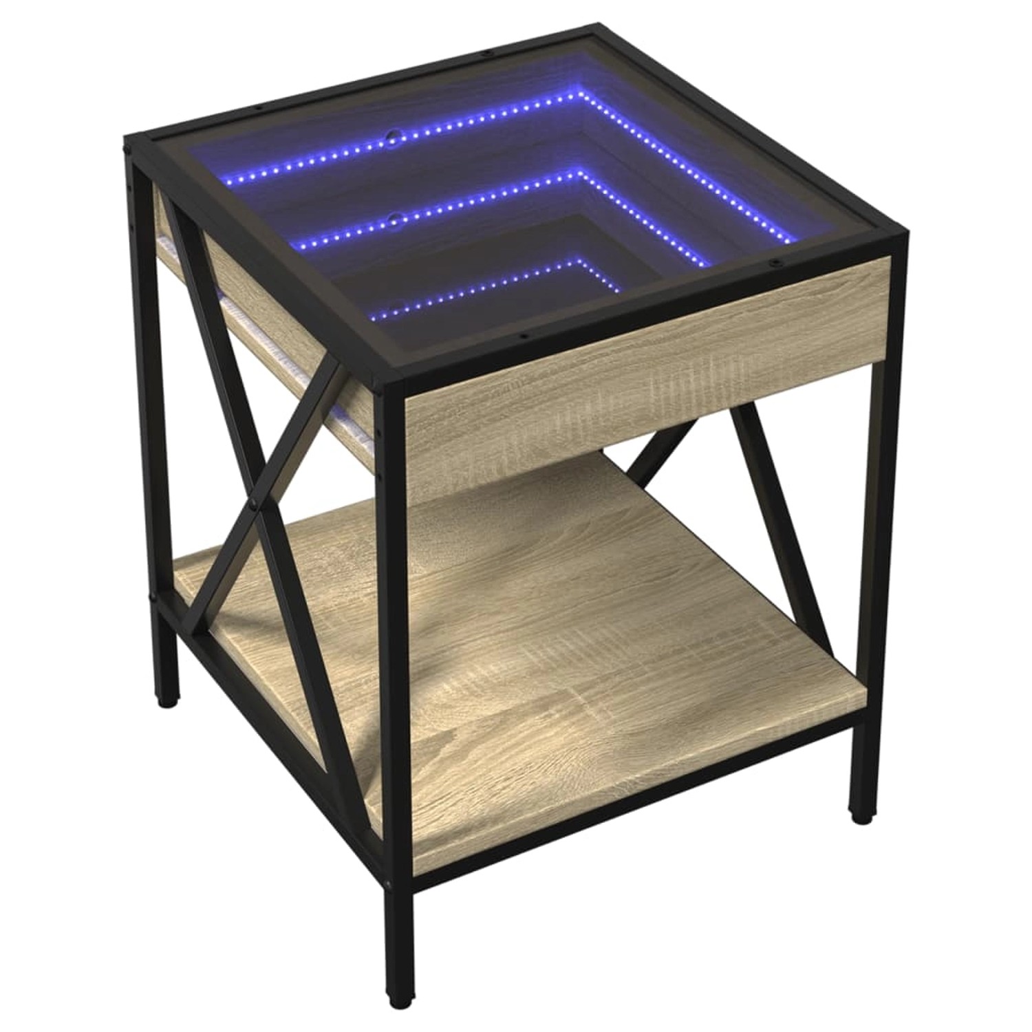 vidaXL Nachttisch mit Infinity-LED Sonoma-Eiche 40x40x49 cm 3284097 günstig online kaufen