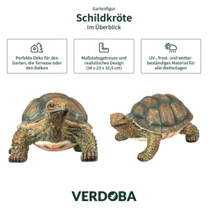 VERDOBA Gartendeko Safari Gartenfigur Schildkröte