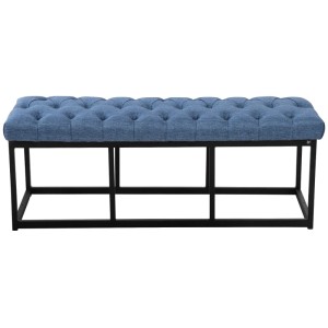 DELUKE Sitzbank MEXICO Stoff Blau 120x38x46cm Sitzbank Flur Sitzhocker Esszimmerbank Polsterbank Schlafzimmer