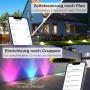 Smarter SSC-LUXon Bodeneinbaustrahler Juavi für den Außenbereich mit Farbwechsel und App-Steuerung.
