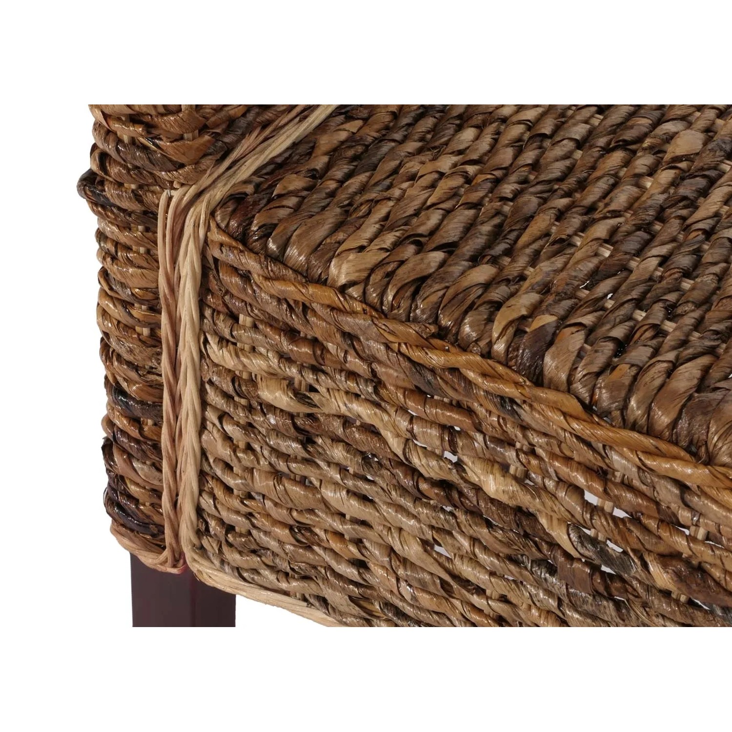 Detailaufnahme: Heller Esszimmerstuhl Loiret aus Bananenblatt-Geflecht, 6er-Set.