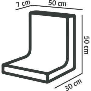 Abbildung eines Diephaus L-Stein unbewehrt in Anthrazit mit den Maßen 50x50x30x7 cm.