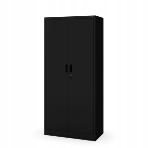 Jan Nowak Aktenschrank Jan Compact, Metallschrank in Schwarz mit Zylinderschloss und 4 Böden.