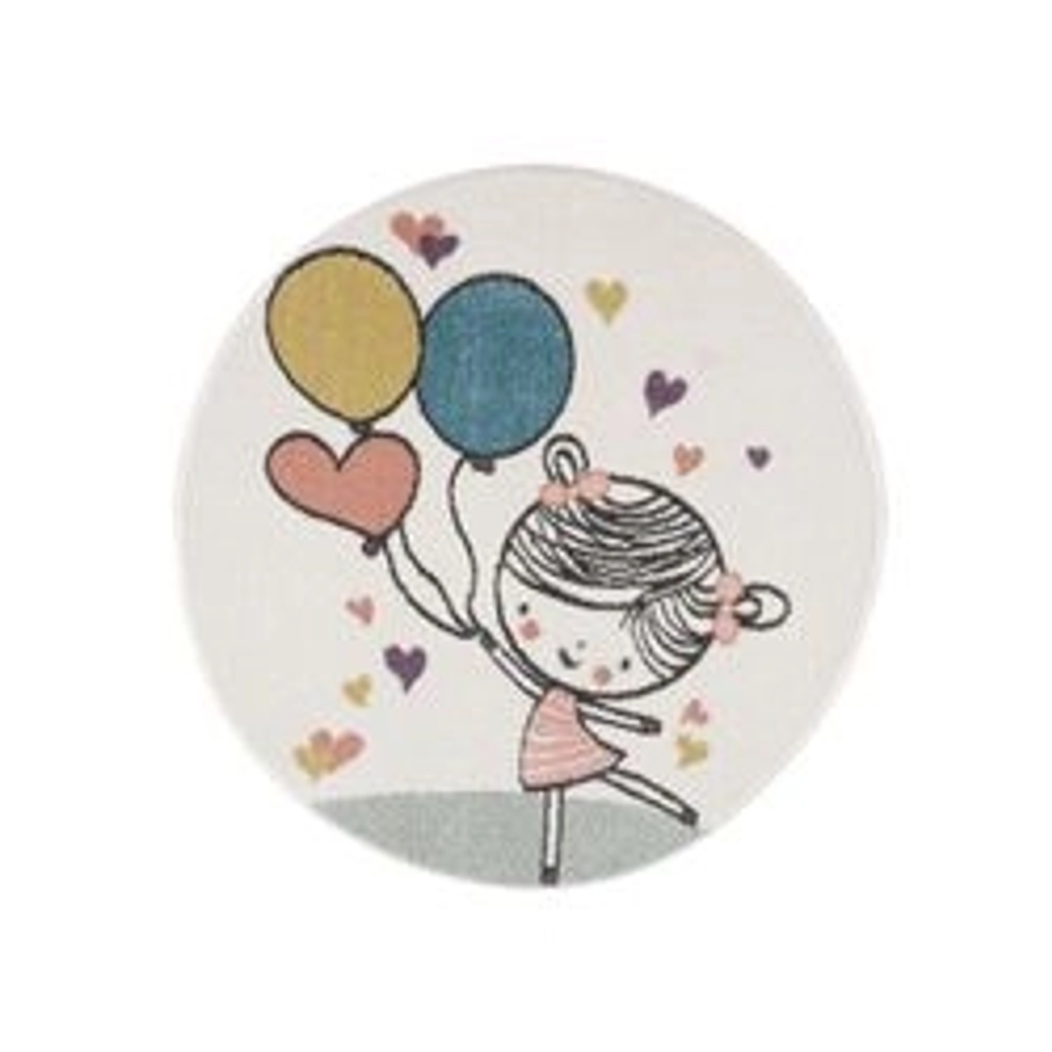 payé Teppich Anime 9393 Kinderzimmer Rund 160x160 cm Cream günstig online kaufen