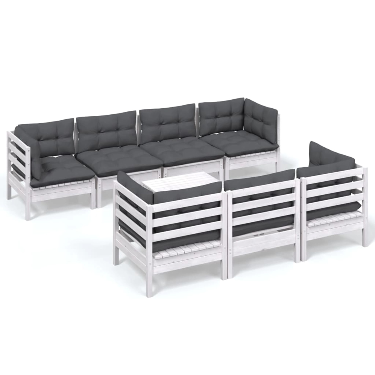 vidaXL 8-tlg Garten-Lounge-Set mit Kissen Kiefer Massivholz Modell 120 günstig online kaufen