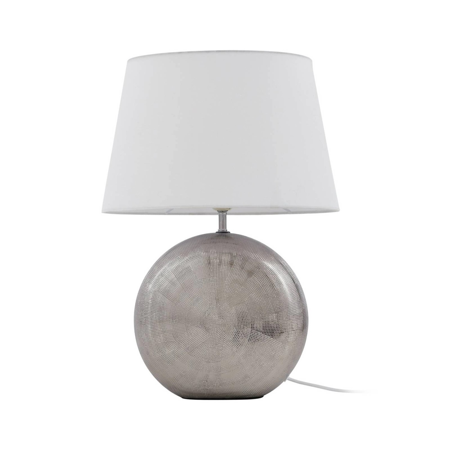 Lindby Tischlampe Florentino 9626183 in Weiß aus Textil 1-flammig E27 Wohnzimmerleuchte