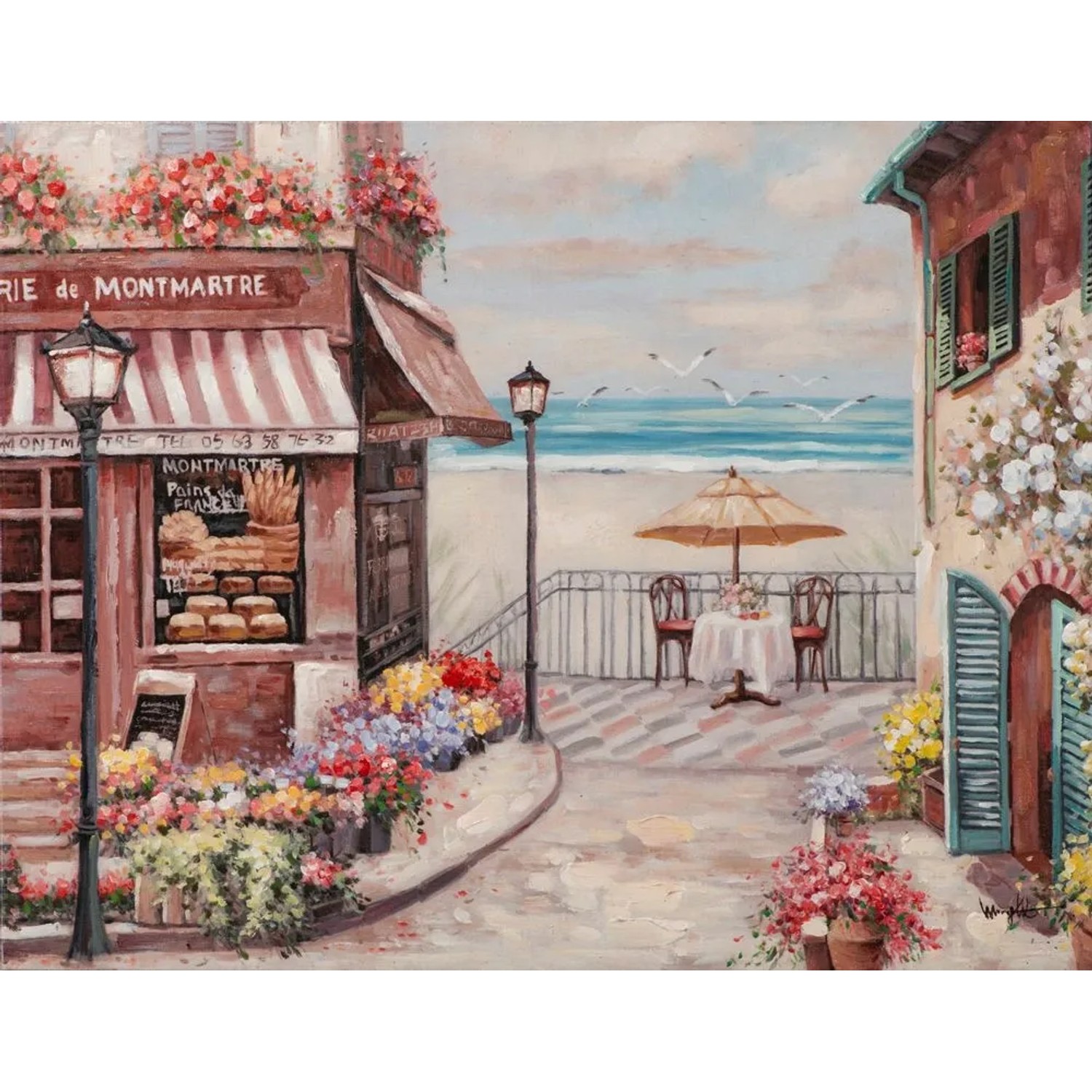 Art Universe Leinwandbild Strandcafé 70 x 90 cm
