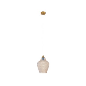 Lindby Pendelleuchte Drakar 10020410 Retro Vintage Antik in Creme aus Glas 1-flammig E27 Wohnzimmerleuchte