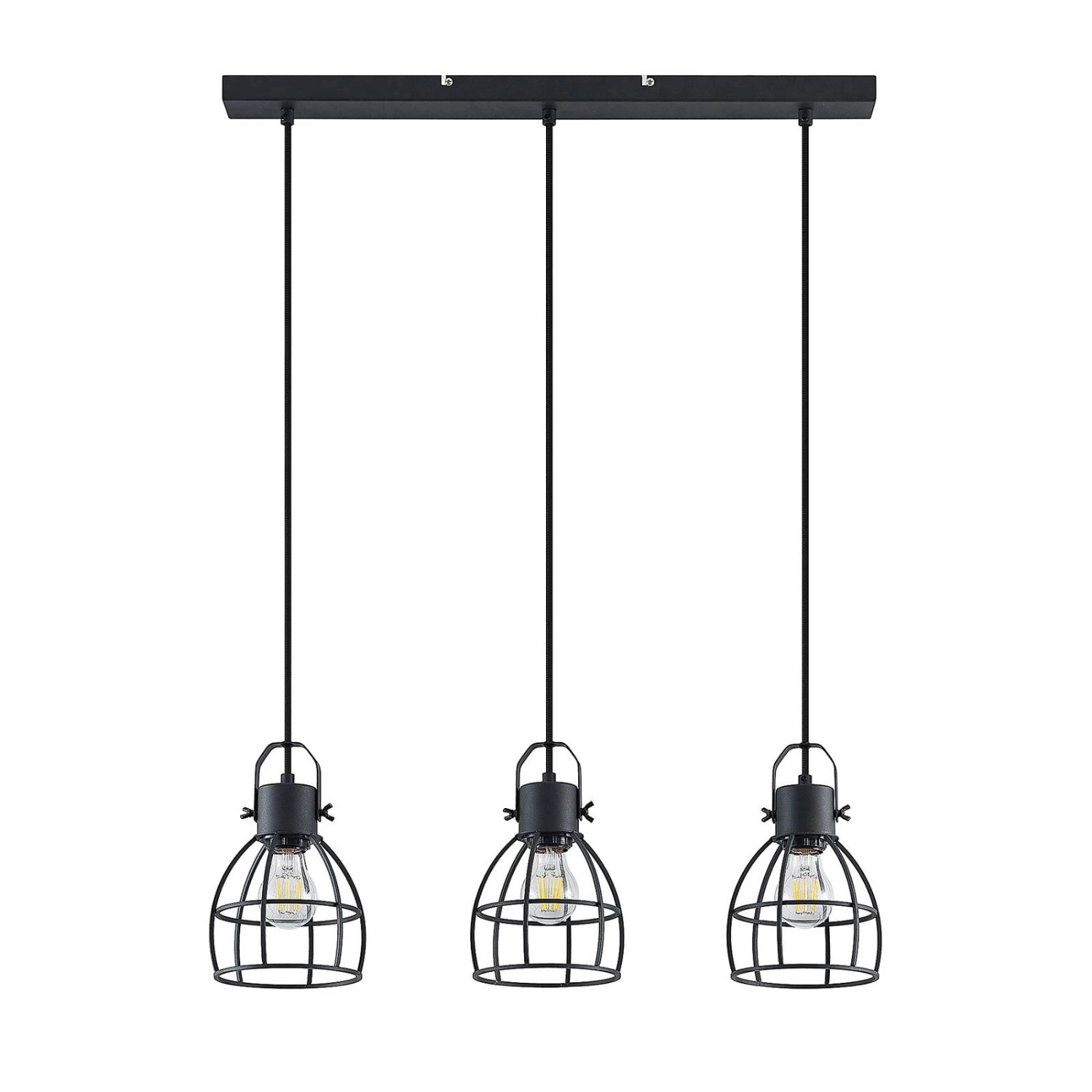 Lindby Pendelleuchte Flintos 9628354 Retro Vintage Antik in Schwarz aus Met günstig online kaufen