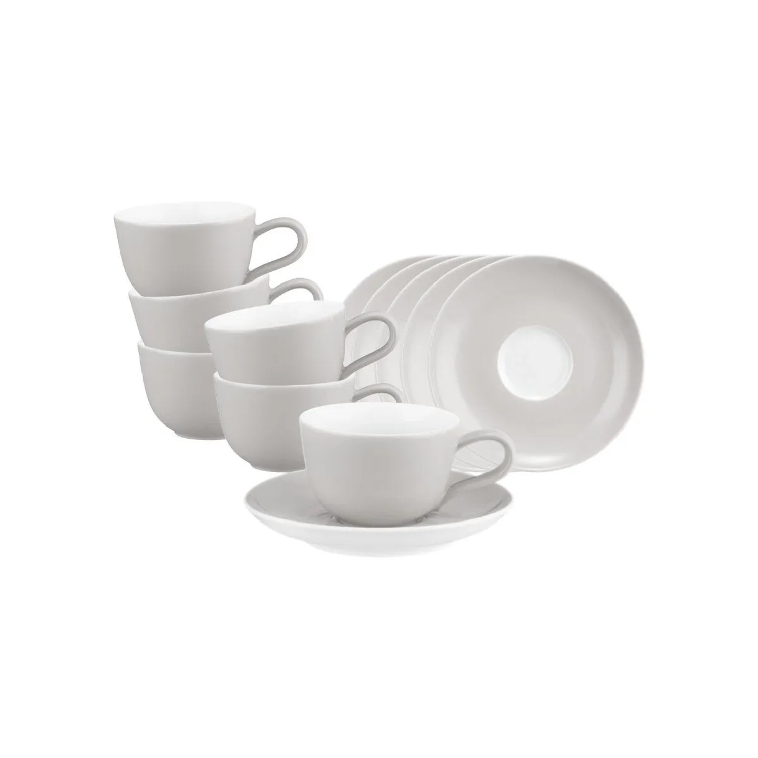 Seltmann Weiden Liberty Pure Colors Espressotasse mit Untertasse 6er Set New Grey