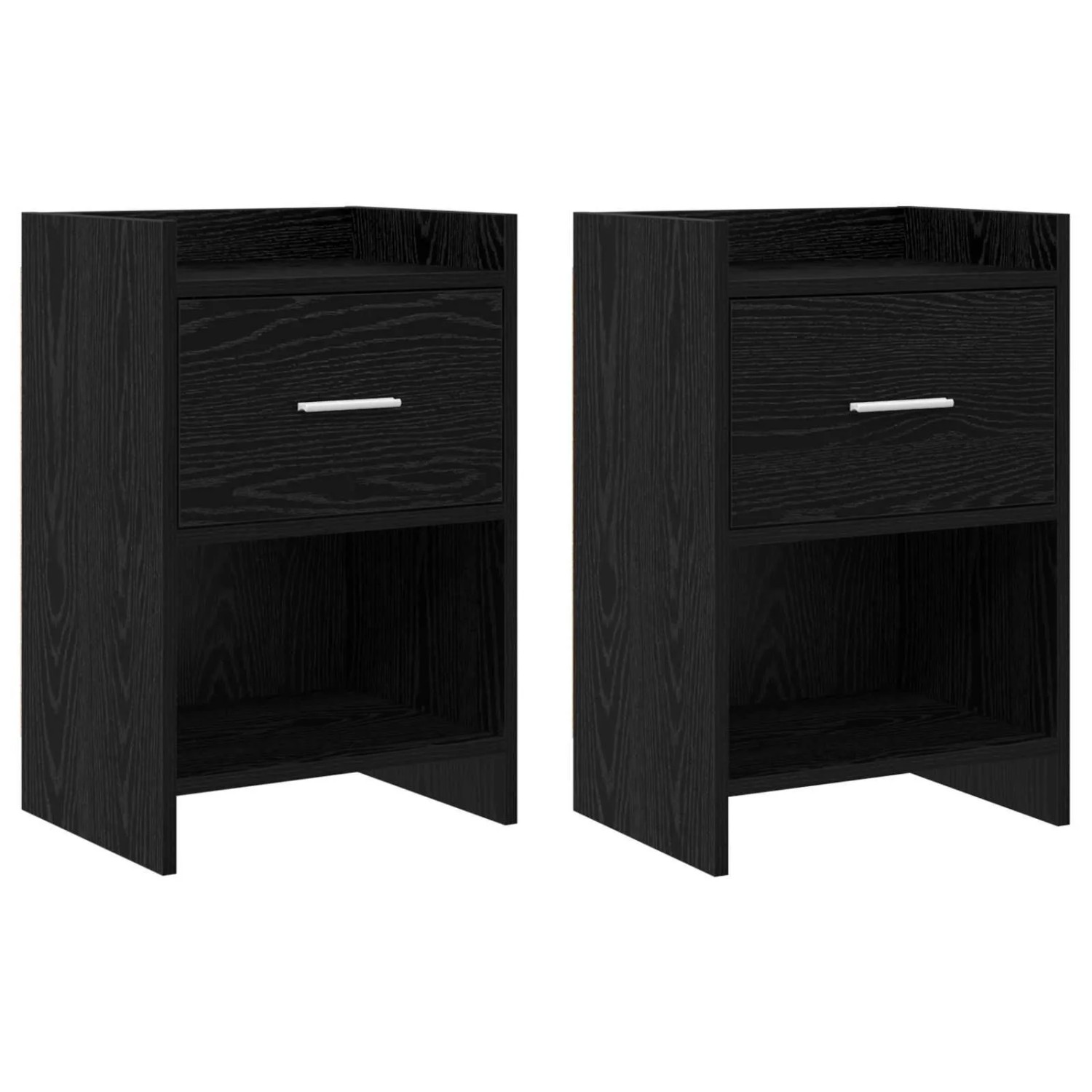 vidaXL Nachttische 2 Stk Schwarze Eiche 40 x 30 x 60 cm Holzwerkstoff 8010982