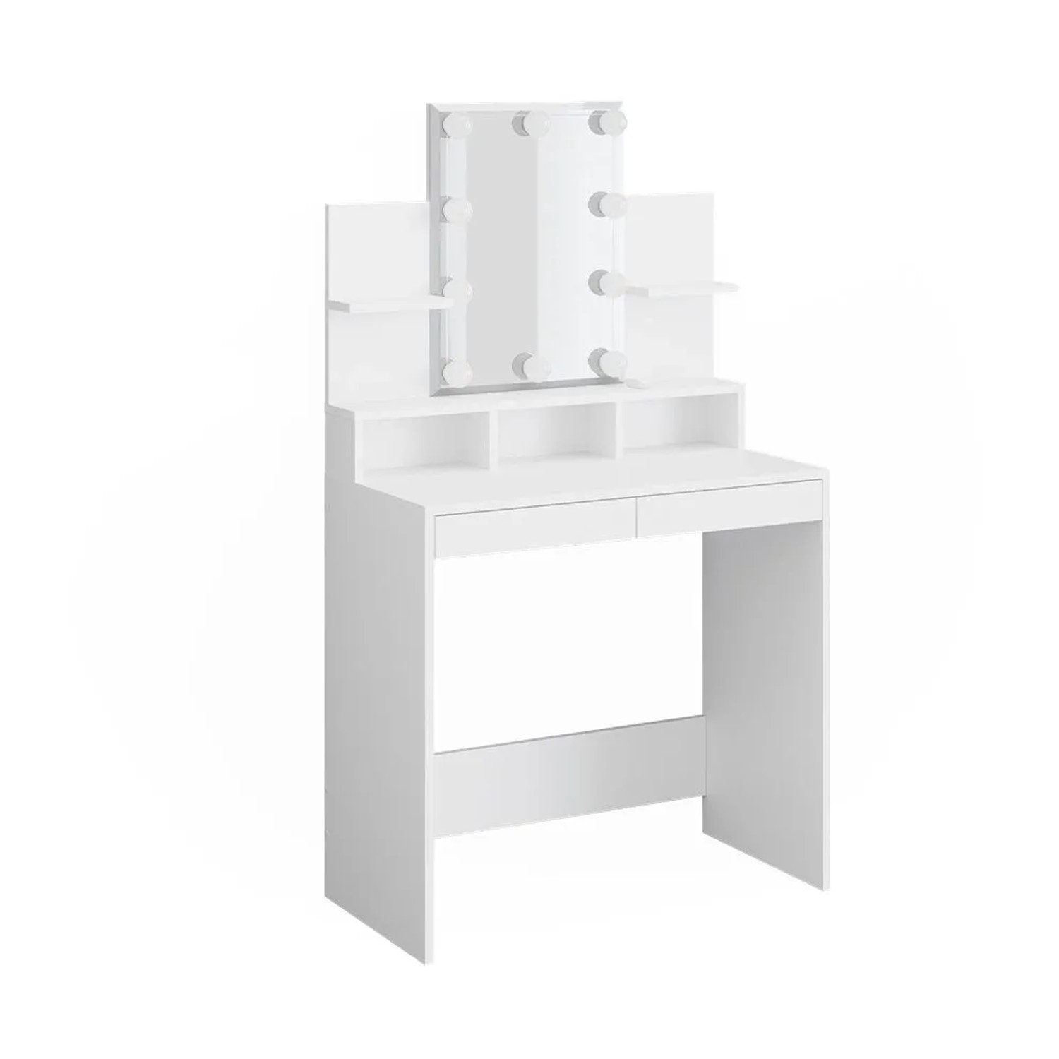 Vicco Schminktisch Ania Weiß 80 x 140 mit Spiegel und LED-Lichterkette