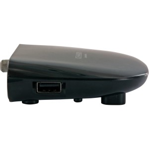 Schwaiger Full HD Satellitenreceiver mit USB-Anschluss in Schwarz.