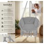 Tectake Hängesessel Grazia Mit Sitz  und Rückenpolster Stabil und Strapazierfähig  72 x 80 x 125 cm Grau_2