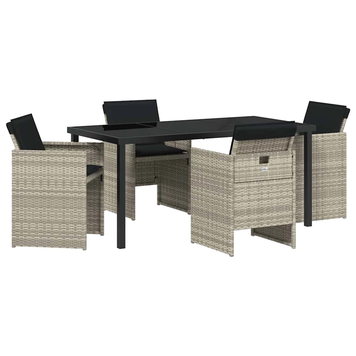 vidaXL Garten Essgruppe 5-Tlg Hellgrau Poly Rattan 3380611 günstig online kaufen