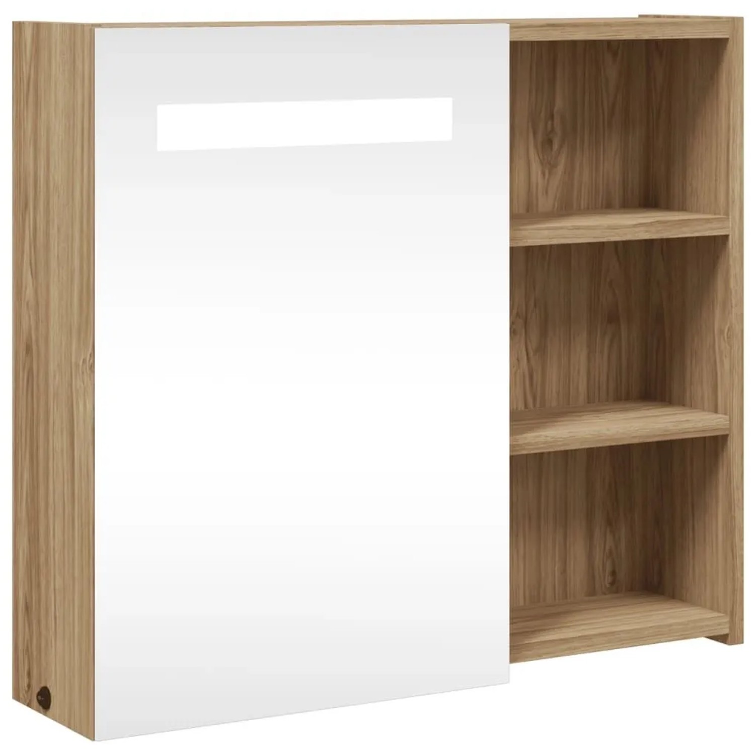 vidaXL Spiegelschrank mit LED-Beleuchtung Eichenoptik 60x13x52 cm 357972
