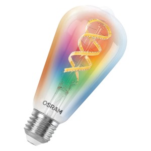 Osram Matter Edison E27 LED-Lampe, dimmbar, im Retro-Design mit Farbverlauf.