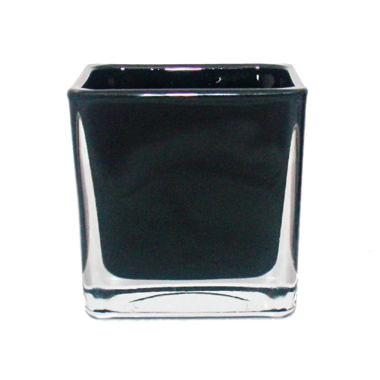 Exotenherz Übertopf Glas-Würfel 8x8x8cm Schwarz