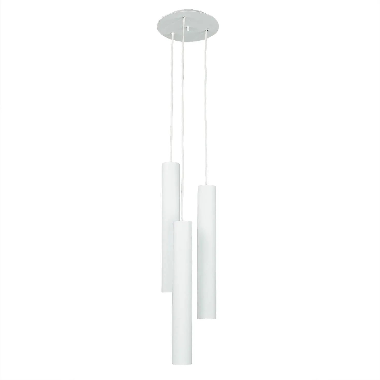 EASYLIGHT Hängelampe Weiß Metall 20 cm Breit Höhenverstellbar 3-flammig GU10 Schmal
