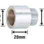 Verchromte Hahnverlängerung aus Messing, 18,6 mm x 21 mm, 20 mm lang, für Gewindefittings.