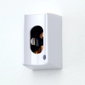 Weiße Orion Lightstyle Lampenfassung S14D aus Kunststoff für Linienlampen.