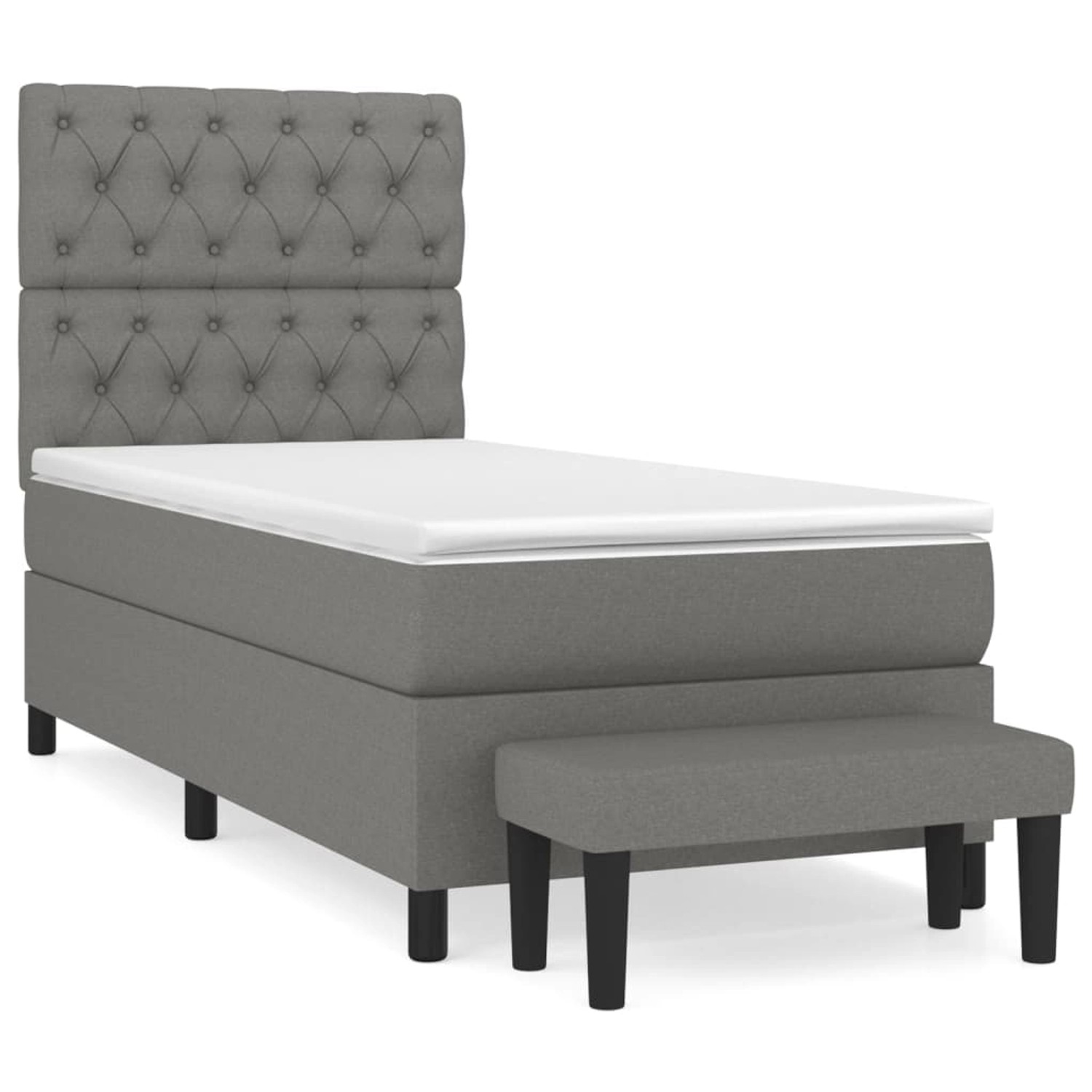 vidaXL Boxspringbett mit Matratze Dunkelgrau 80x200 cm Stoff 3136790 günstig online kaufen