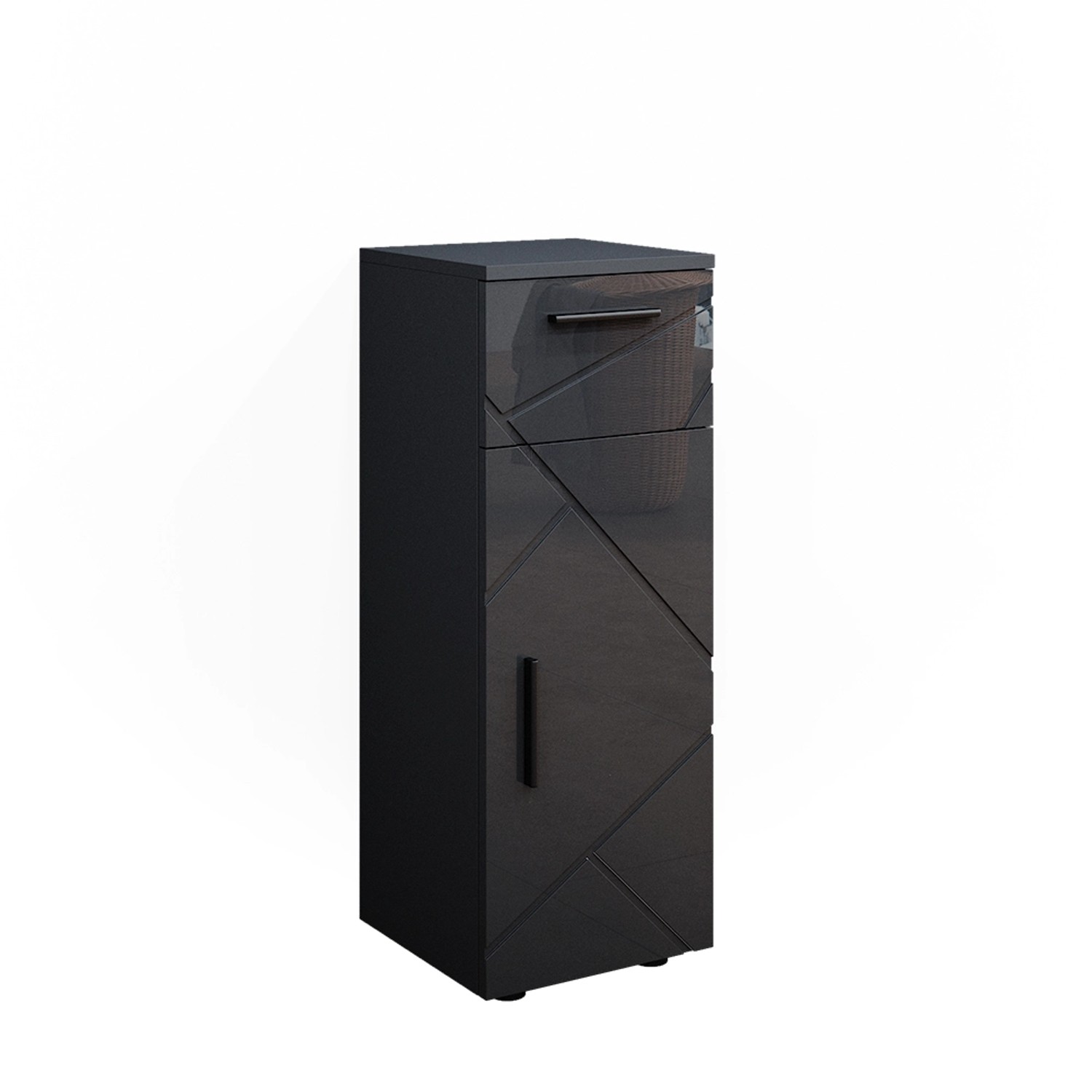 Thumbnail - Vicco Midischrank Irma Anthrazit Hochglanz 30 x 81 cm