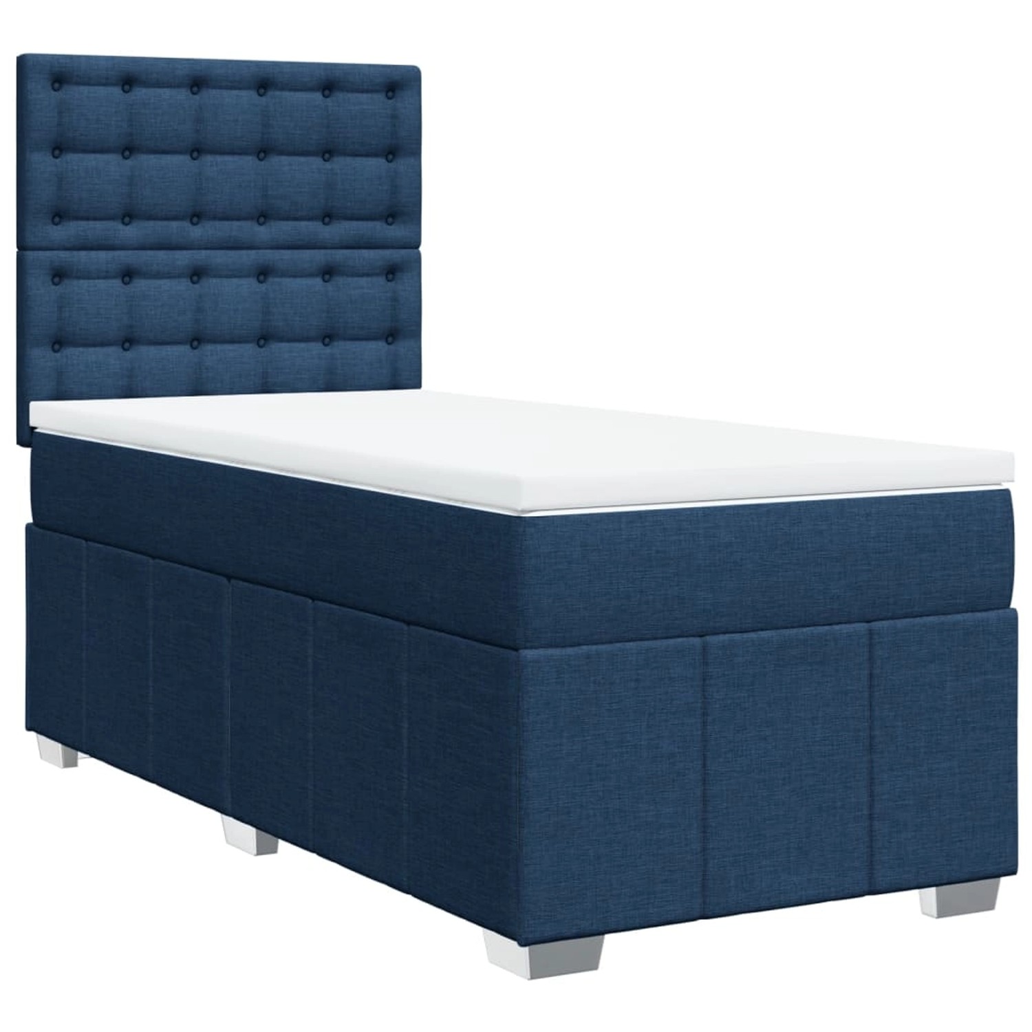vidaXL Boxspringbett mit Matratze Blau 90x200 cm Stoff 3291571 günstig online kaufen