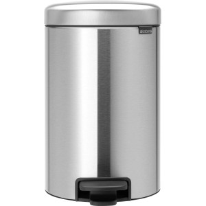 Brabantia Treteimer NewIcon 12 l, mattes Edelstahl-Finish. Mülleimer für Küche und Bad.