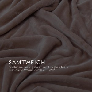 Bestlivings Kuscheldecke Mirabella in Nougat, 220x240 cm. Weiche Wohndecke für Sofa oder Bett.