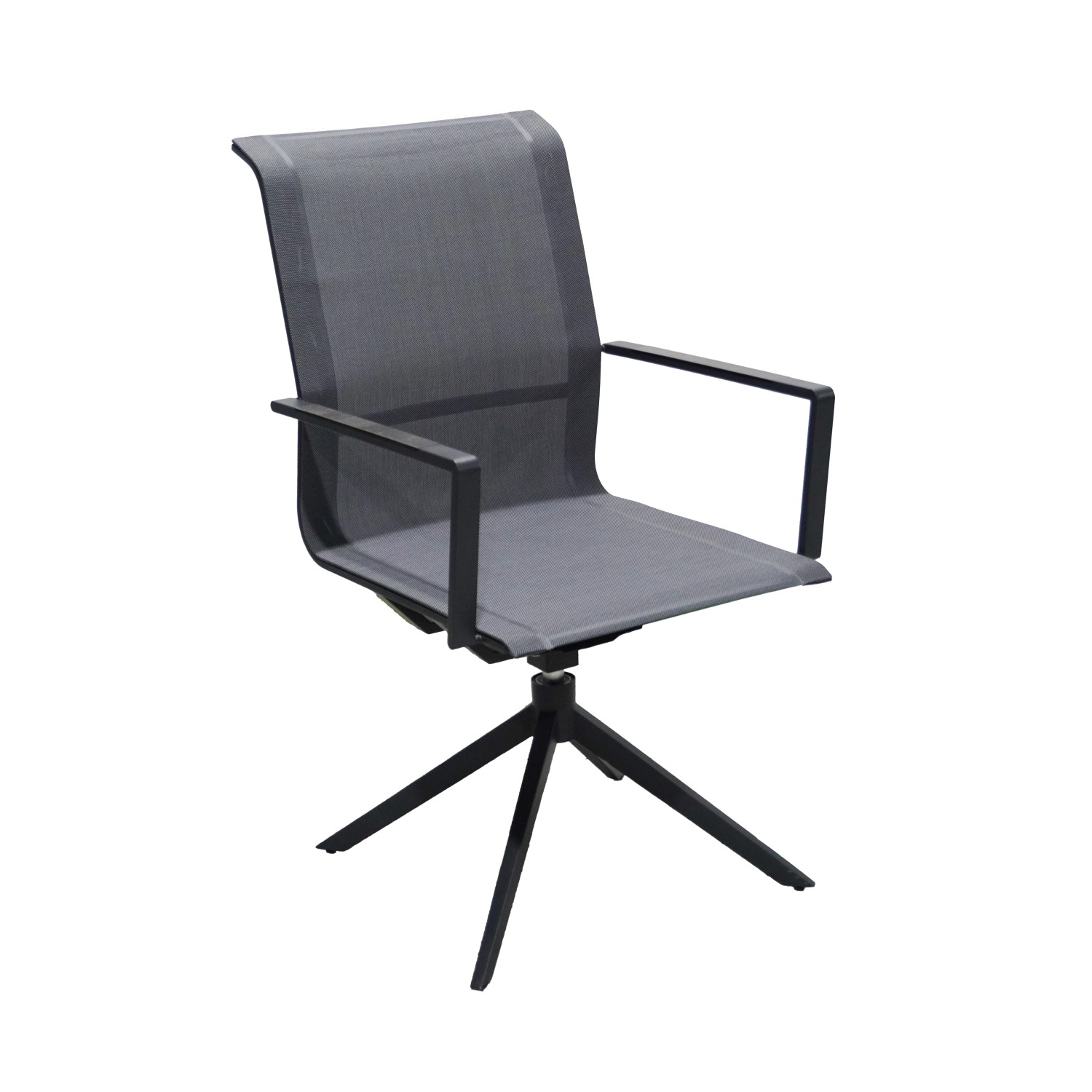 Garden Pleasure Drehstuhl Adria 2er Set 95 cm x 54 cm x 63 cm Grau-Anthrazi günstig online kaufen