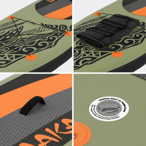 Detailansicht des olivgrünen ECD Germany Stand Up Paddle Boards Makani, Wassersport.