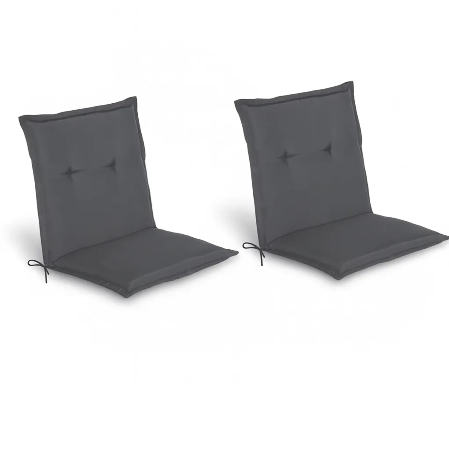 Beautissu 2er Set Niedriglehner Auflage Loft NL 100x50x6cm Graphitgrau