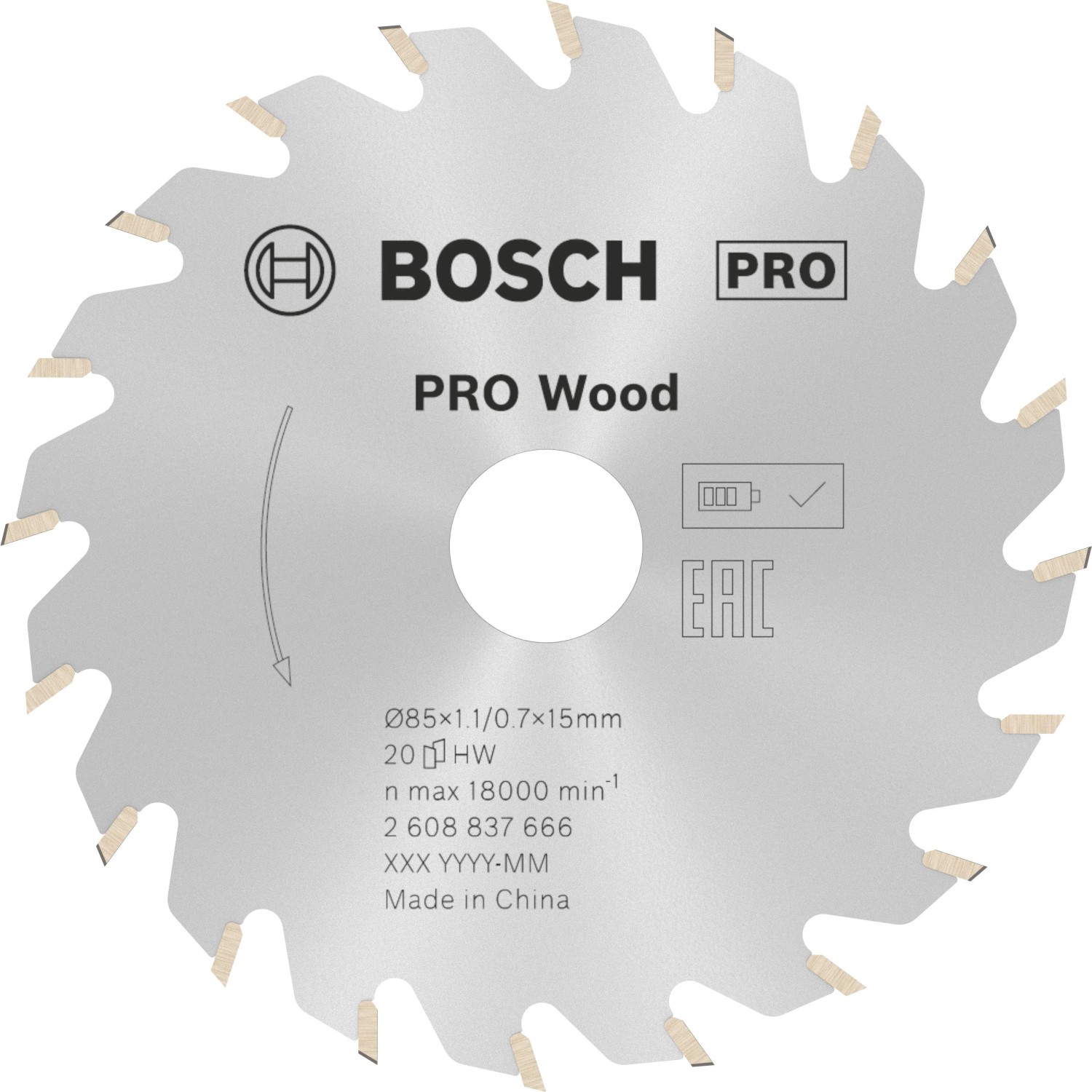 Bosch Kreissägeblatt für Akkusägen Standard for Wood