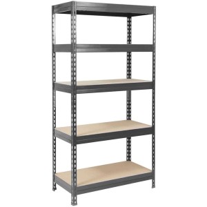 KARAT Schwerlastregal Grizzly, anthrazit-grau, 5 Böden, Traglast 875 kg, 180x120x60 cm.