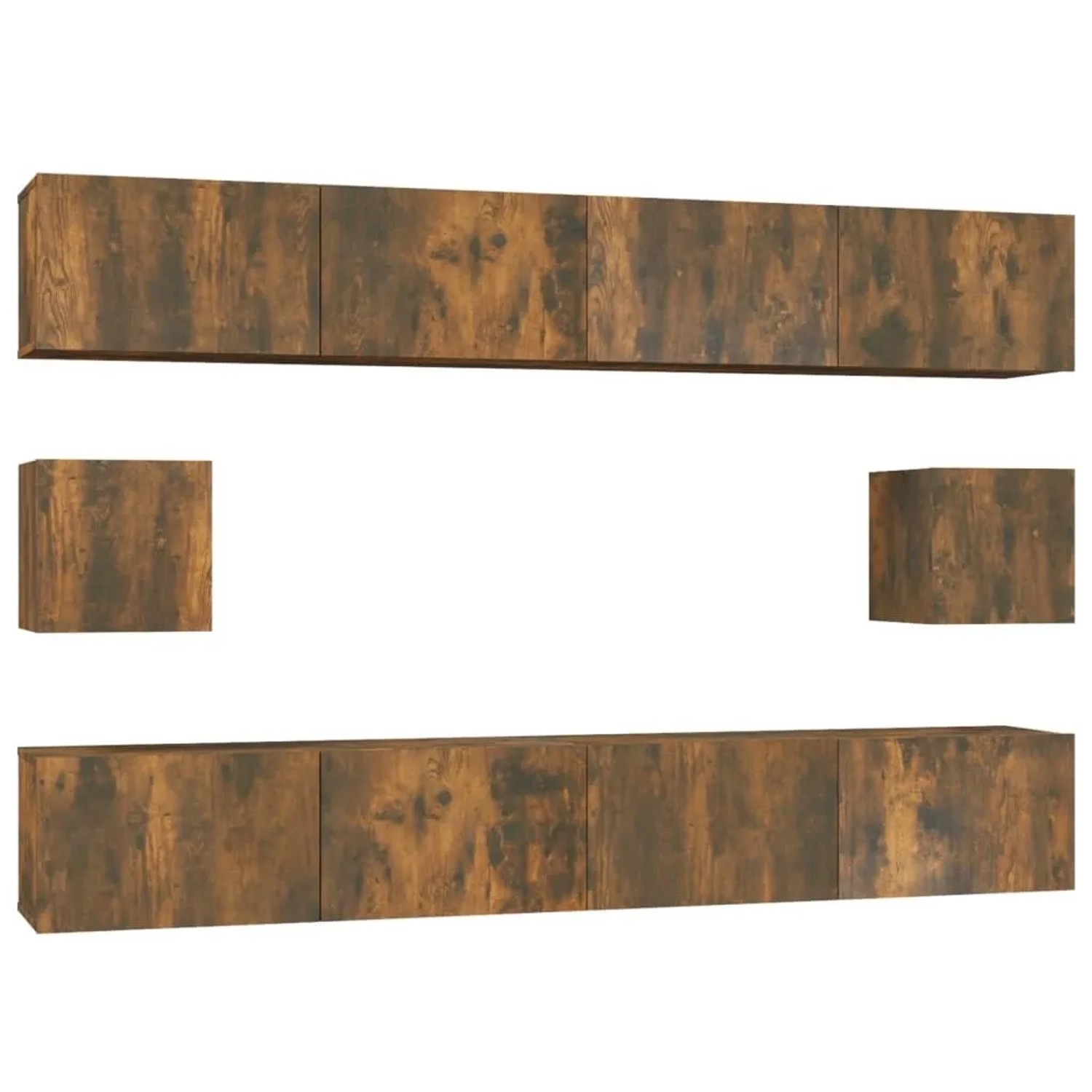 vidaXL 6-Tlg TV-Schrank-Set Räuchereiche Holzwerkstoff 3114371