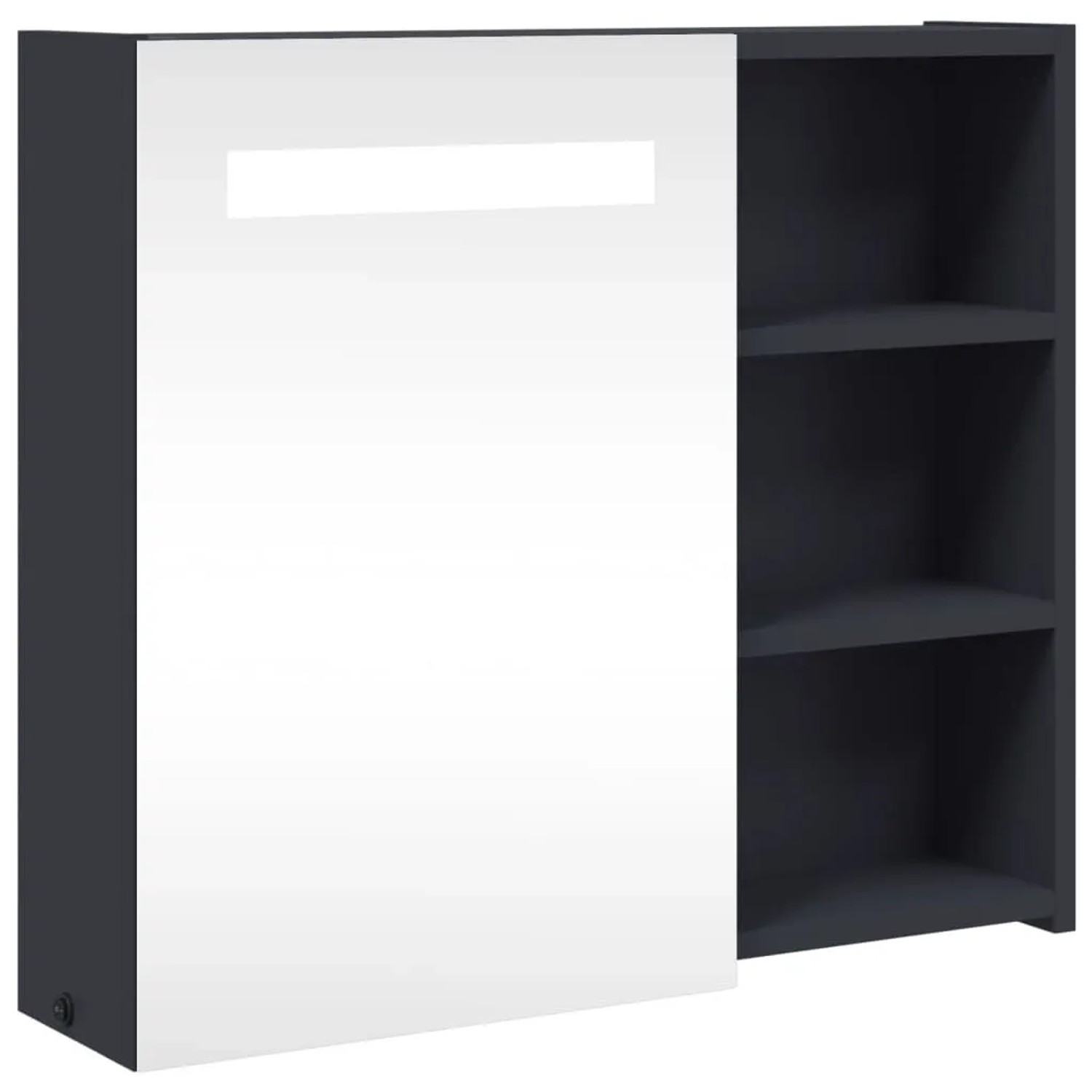 vidaXL Spiegelschrank mit LED-Beleuchtung Grau 60x13x52 cm 357970 günstig online kaufen