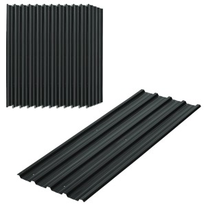 Outsunny Dachbleche, Stahl, Dunkelgrau, 12er Set, 129x45cm. Wellblech für Gartenhaus & Carport.