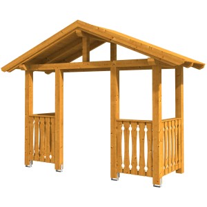 Skan Holz Vordach Stralsund 6, Eiche hell lasiert, 360x139cm, aus Konstruktionsvollholz.