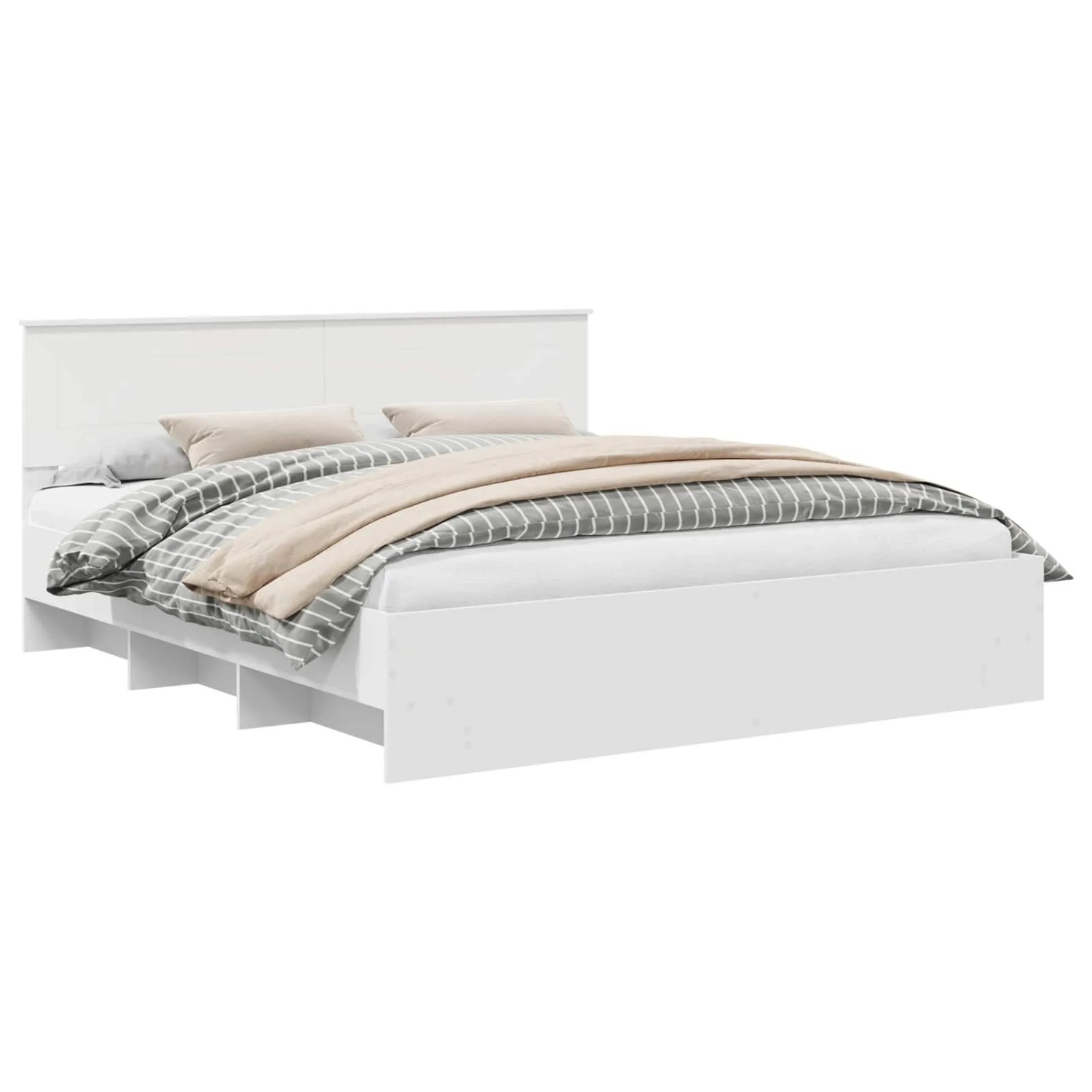 vidaXL Bettrahmen mit Kopfteil Weiß 180 x 200 cm Holzwerkstoff 3408823