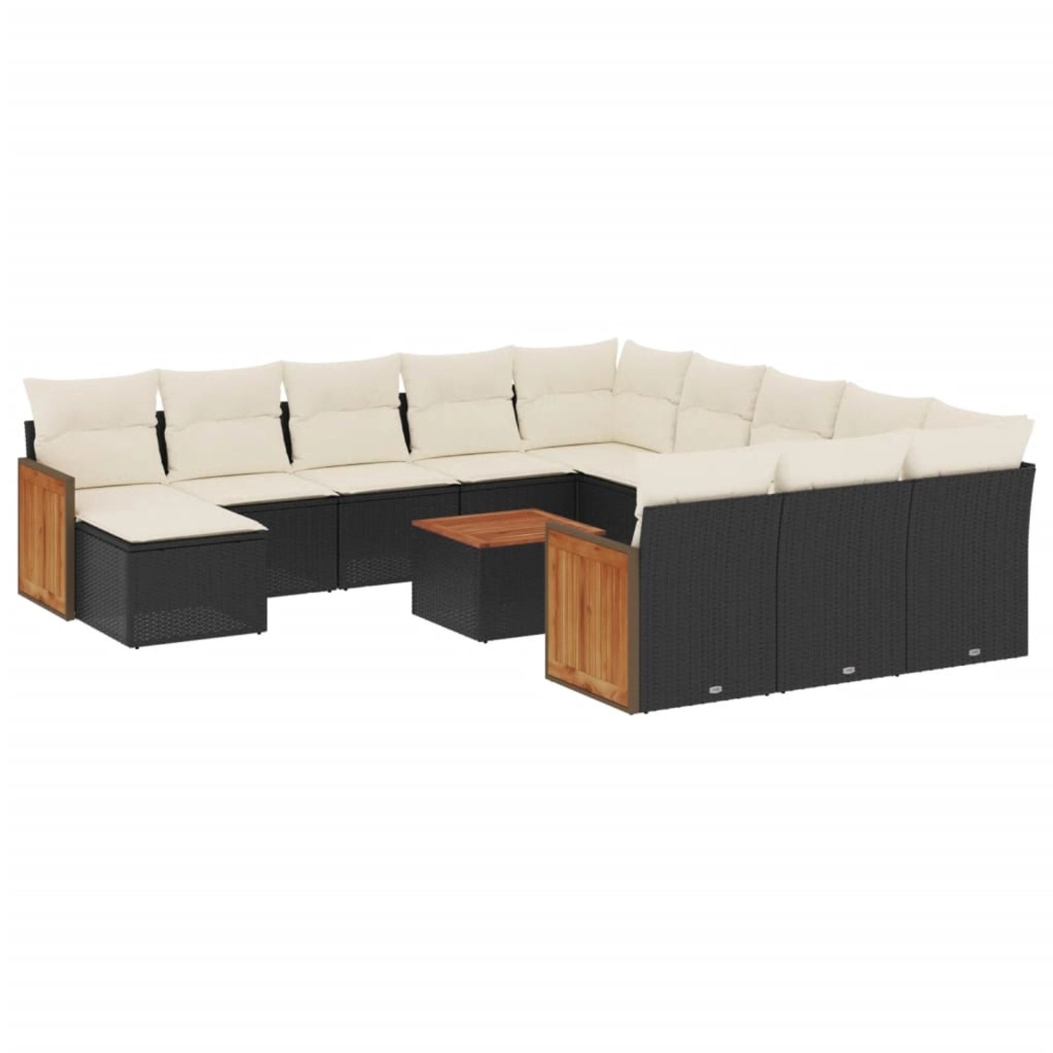 vidaXL 13-Tlg Garten-Sofagarnitur mit Kissen Schwarz Poly Rattan 3228268 günstig online kaufen