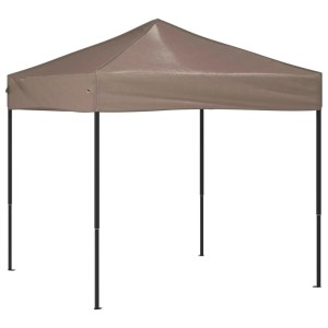 Faltbares Partyzelt in Taupe, 2x2 m, ideal für Gartenpartys und Outdoor-Events.