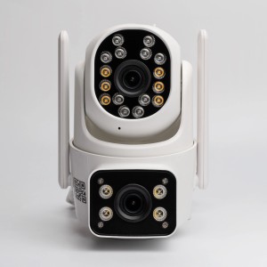 Technaxx TX-328 Dual Kamera für Aussen, weiss, mit zwei Objektiven und Infrarot LEDs