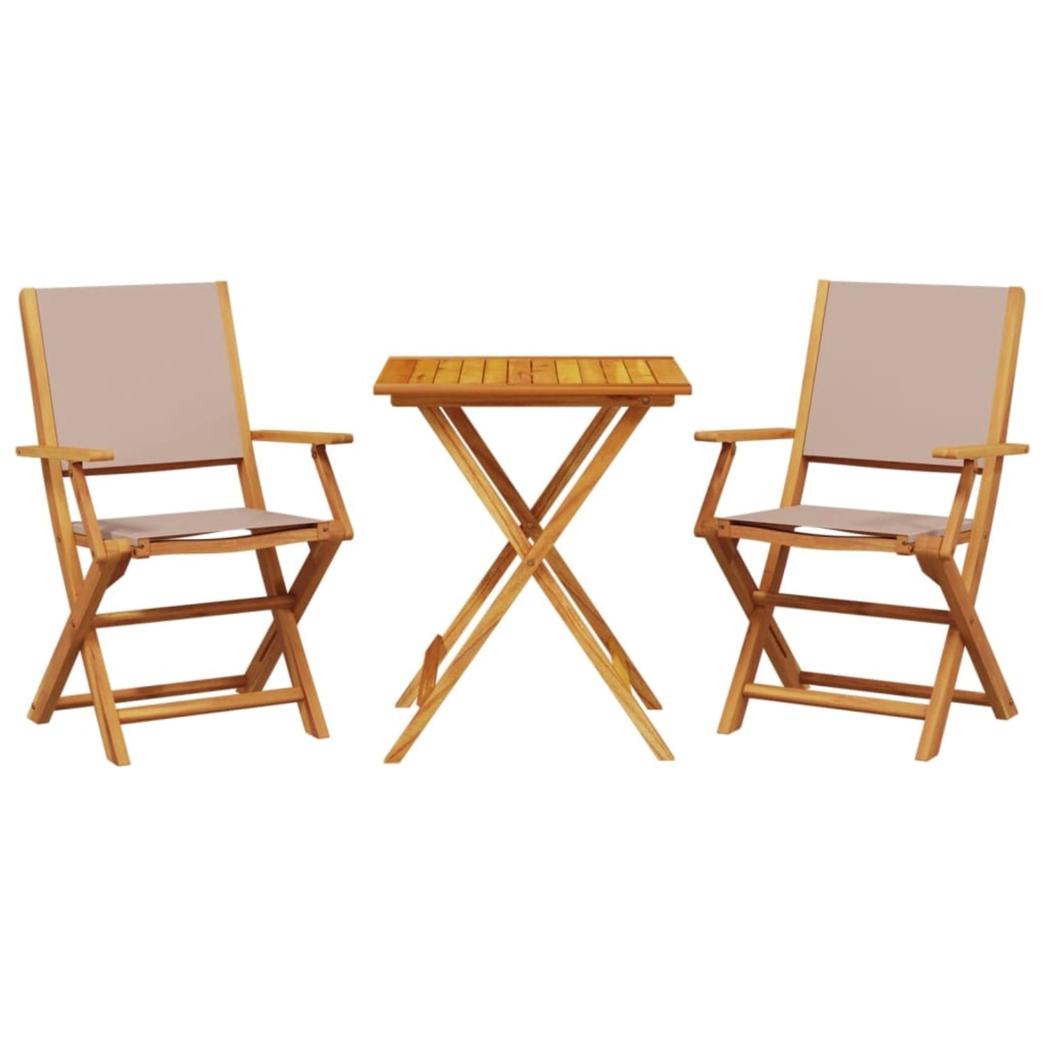 vidaXL 3-tlg Bistro-Set Taupe Stoff und Massivholz Modell 8